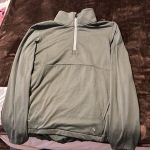 Puma Green Quarter-Zip Pullover